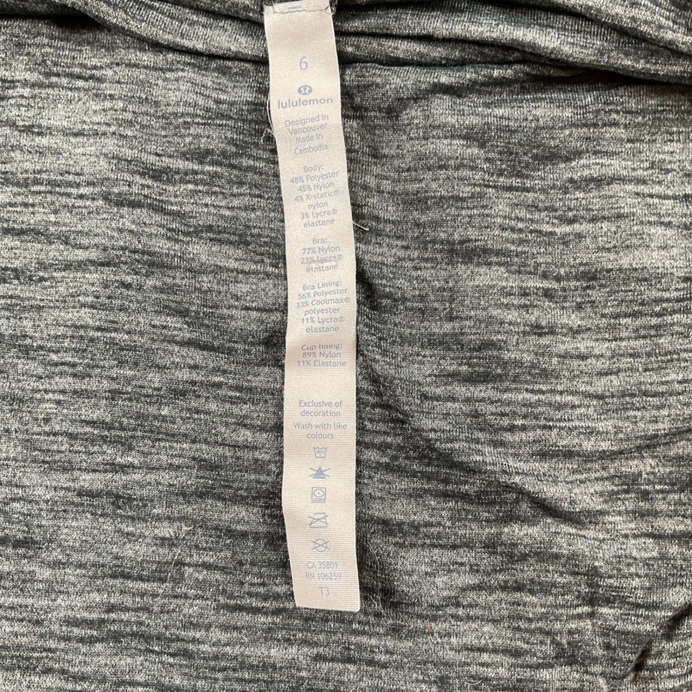Lululemon Align Tank Top Heathered Grey Built in Bra Racerback Workout Size 6 - Picture 4 of 7